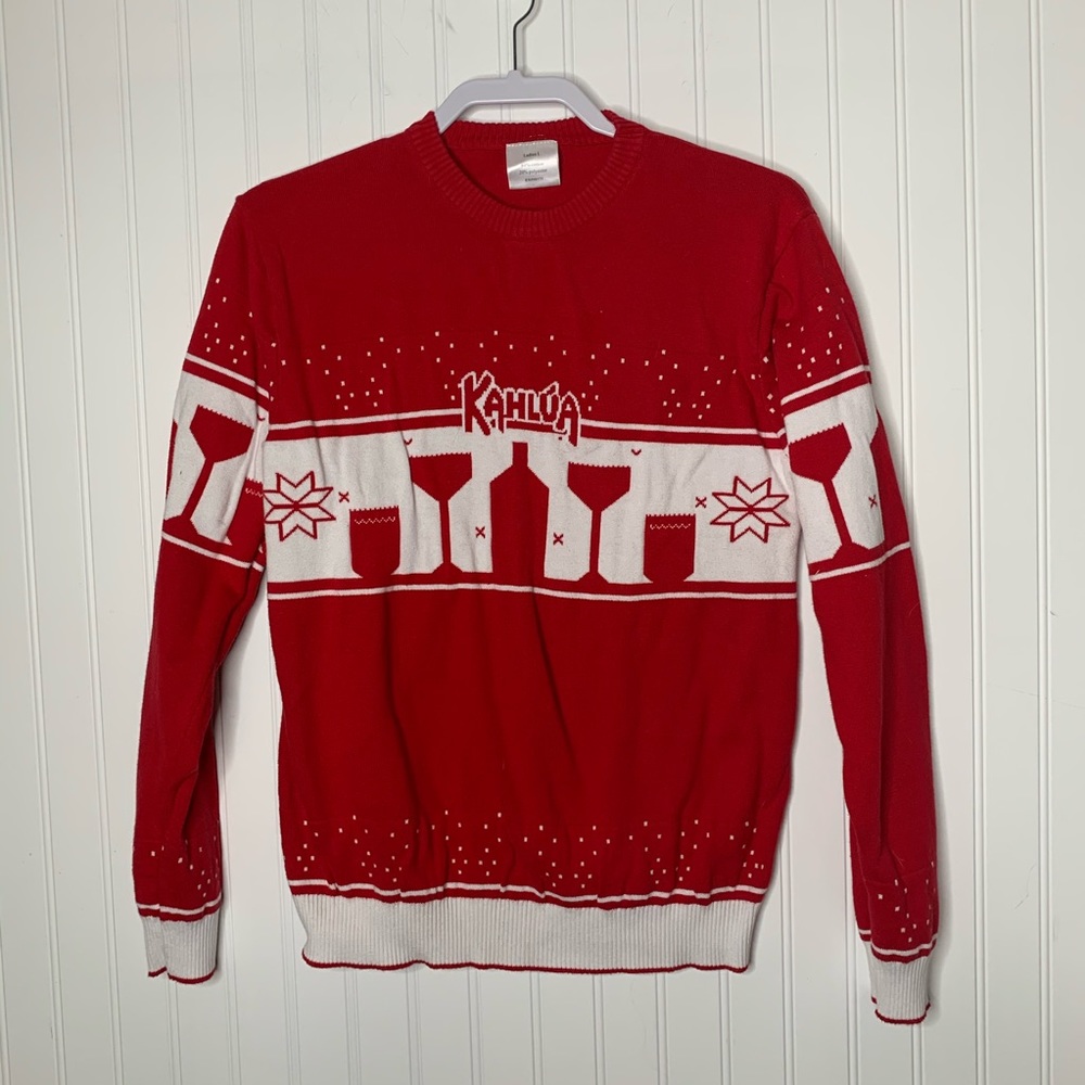 Kahlúa Festive Red and White Women's Crew Neck Sweater